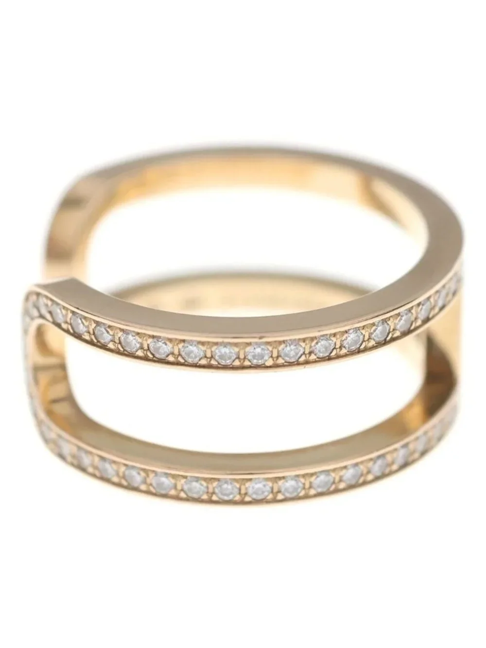 Hermes Chaine D'ancre Diamond 18k Pink Gold Ring